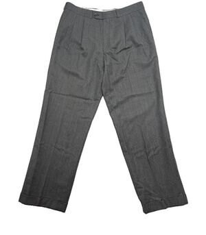 Lauren Ralph Lauren Mens Pleated Dress Pants 34 30 Wool Gray Formal Business
